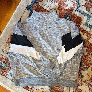 Victoria's Secret Pink Heathered Gray 3/4 Zip Sweatshirt